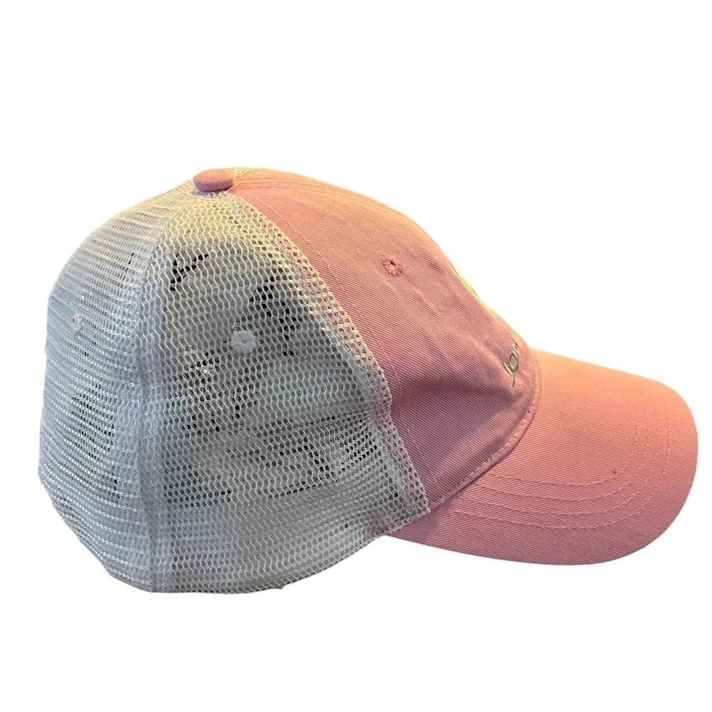 John Deere Trucker Hat Womens Pink White Mesh Snapback Cap Farm Workwear
